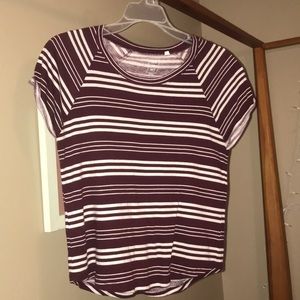 Maroon and white striped tee